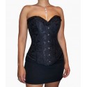 Le corset vintage noir coupe plongeante