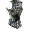 Le gilet brodé bleu et or