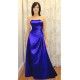 La robe bustier de cérémonie en satin bleu