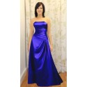 La robe bustier de cérémonie en satin bleu